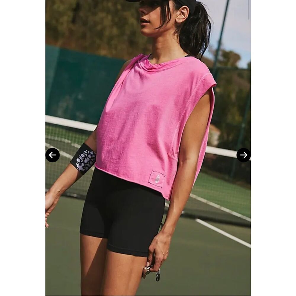 Free People FP movement Inspire Tank top in pink large NWOT - Picture 3 of 10